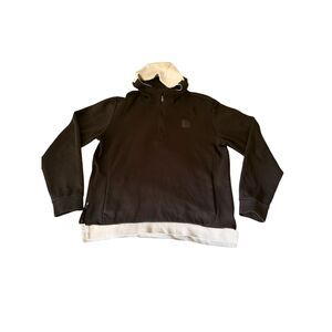 Adidas Adicross Fleece Pullover Hoodie Men's Size Medium Black Golf Side Pockets